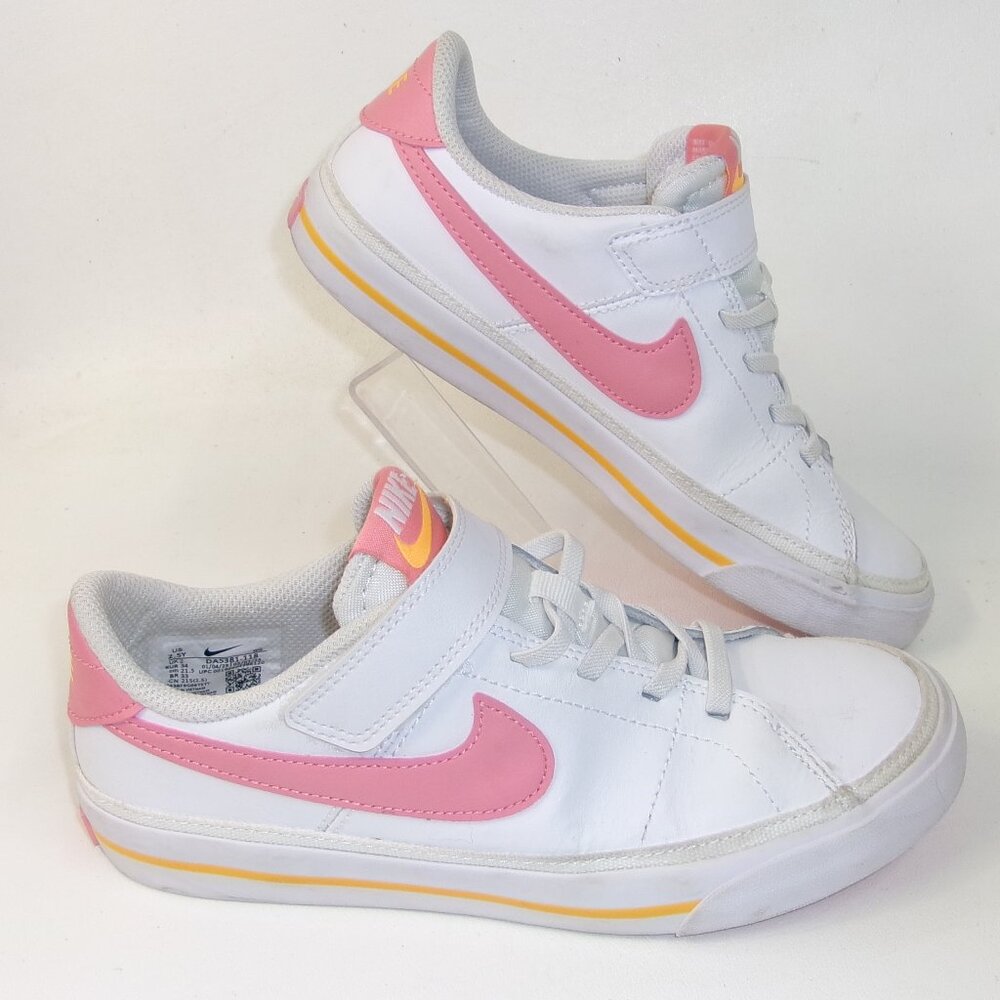 Nike Kids White and Pink Sneakers